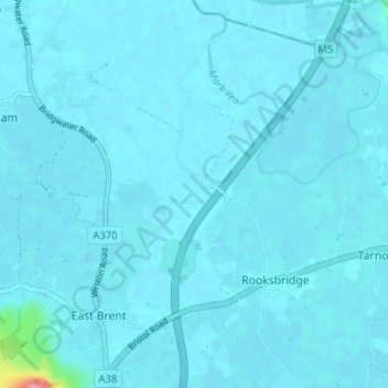 Mappa topografica Edingworth, altitudine, rilievo
