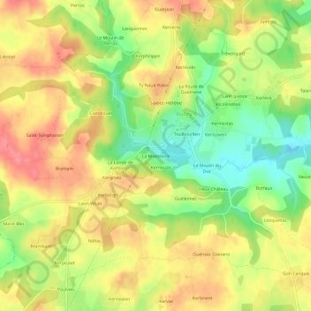Mappa topografica La Madeleine, altitudine, rilievo