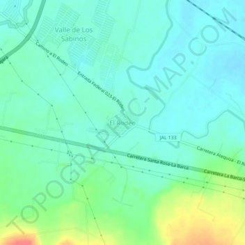 Mappa topografica El Rodeo, altitudine, rilievo