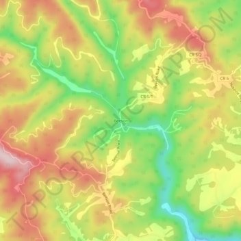 Mappa topografica Beeson, altitudine, rilievo