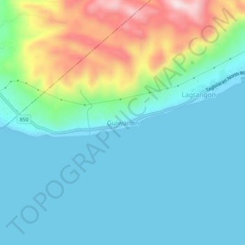 Mappa topografica Guiwanon, altitudine, rilievo
