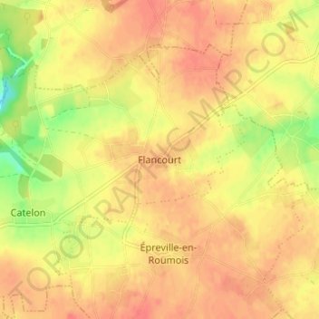 Mappa topografica Flancourt, altitudine, rilievo