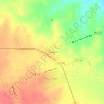Mappa topografica Briggs, altitudine, rilievo