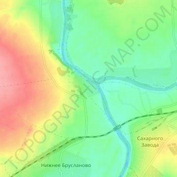 Mappa topografica Тютчево, altitudine, rilievo
