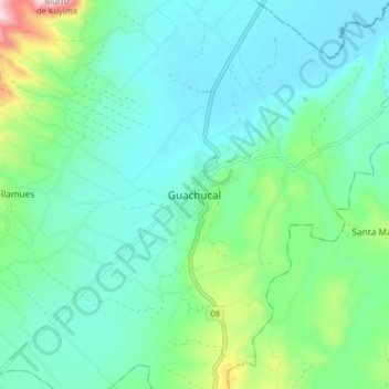 Mappa topografica Guachucal, altitudine, rilievo