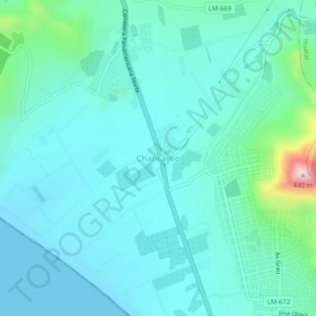Mappa topografica Chancayllo, altitudine, rilievo