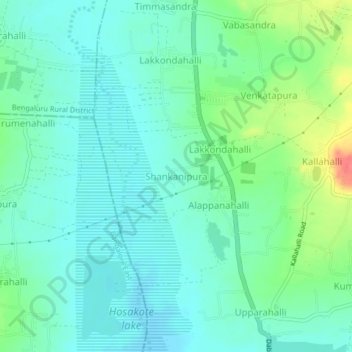 Mappa topografica Shankanipura, altitudine, rilievo