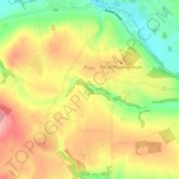 Mappa topografica Glenesk, altitudine, rilievo