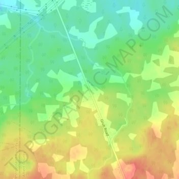 Mappa topografica Grub Road, altitudine, rilievo