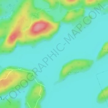 Mappa topografica Jean Bay, altitudine, rilievo