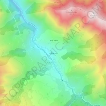 Mappa topografica La Caserne, altitudine, rilievo