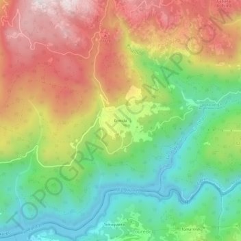 Mappa topografica Ermida, altitudine, rilievo