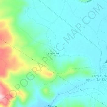 Mappa topografica Santa Cruz, altitudine, rilievo
