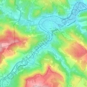 Mappa topografica Roquecave, altitudine, rilievo