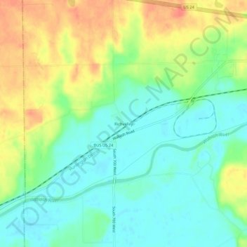 Mappa topografica Richvalley, altitudine, rilievo
