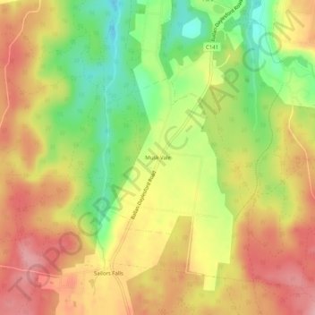 Mappa topografica Muskvale, altitudine, rilievo