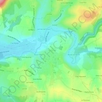 Mappa topografica Faubourg Saint-Marice, altitudine, rilievo