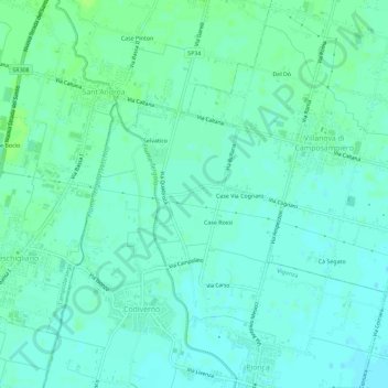 Mappa topografica Case Fassina, altitudine, rilievo