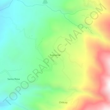 Mappa topografica Suncamal, altitudine, rilievo
