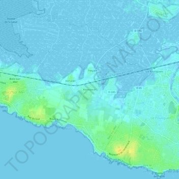 Mappa topografica Kermoisan, altitudine, rilievo