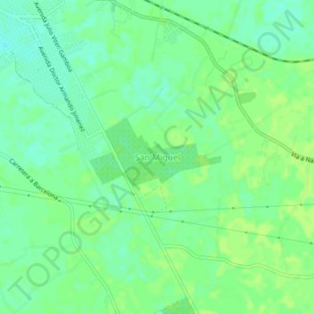 Mappa topografica San Miguel, altitudine, rilievo