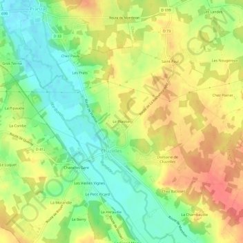 Mappa topografica Le Plantier, altitudine, rilievo