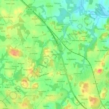 Mappa topografica Lesvariel, altitudine, rilievo