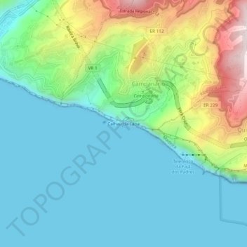 Mappa topografica Calhau da Lapa, altitudine, rilievo
