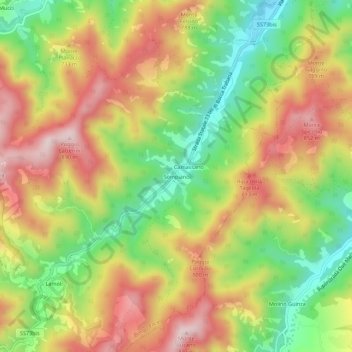 Mappa topografica Sompiano, altitudine, rilievo