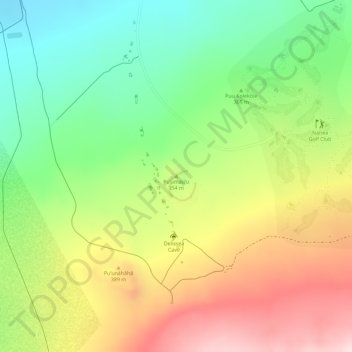 Mappa topografica Puʻumauʻu, altitudine, rilievo