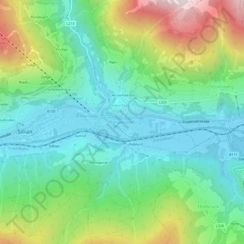 Mappa topografica Panzendorf, altitudine, rilievo