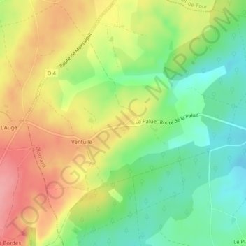 Mappa topografica Les Bernards, altitudine, rilievo