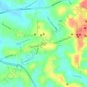 Mappa topografica Chevayur, altitudine, rilievo