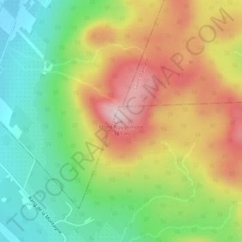 Mappa topografica Mont Rougemont, altitudine, rilievo