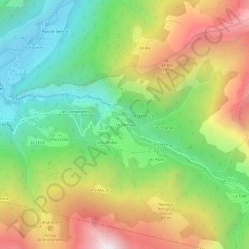 Mappa topografica Le Cernay, altitudine, rilievo