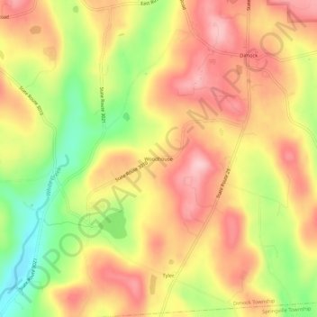 Mappa topografica Woodhouse, altitudine, rilievo