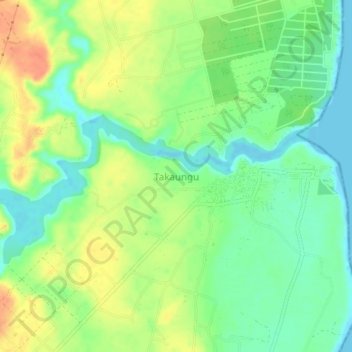 Mappa topografica Takaungu, altitudine, rilievo