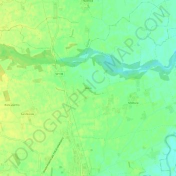 Mappa topografica Bussi, altitudine, rilievo