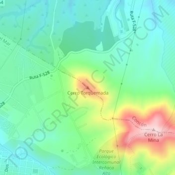 Mappa topografica Cerro Torquemada, altitudine, rilievo