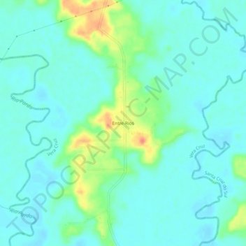 Mappa topografica Entre-Rios, altitudine, rilievo