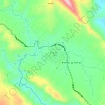 Mappa topografica Ravelo, altitudine, rilievo