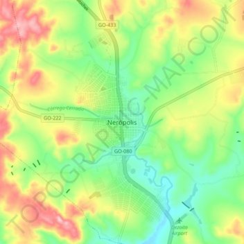 Mappa topografica Nerópolis, altitudine, rilievo