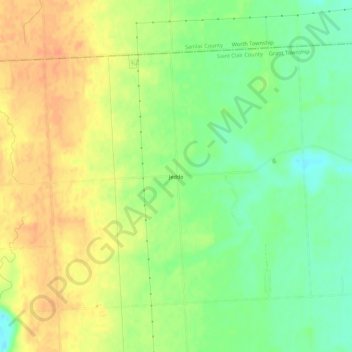 Mappa topografica Jeddo, altitudine, rilievo