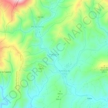 Mappa topografica Magueija, altitudine, rilievo