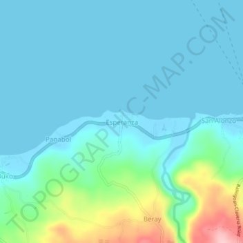 Mappa topografica Esperanza, altitudine, rilievo