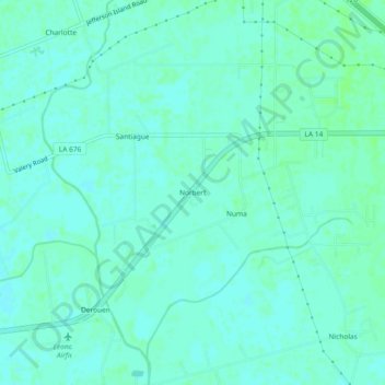 Mappa topografica Norbert, altitudine, rilievo