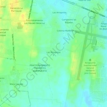 Mappa topografica Las Amapolas 2, altitudine, rilievo