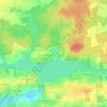 Mappa topografica La Bolinière, altitudine, rilievo