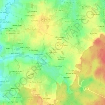 Mappa topografica Plein Soleil, altitudine, rilievo