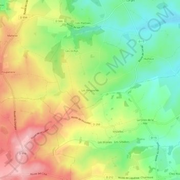 Mappa topografica Les Pinguelles, altitudine, rilievo
